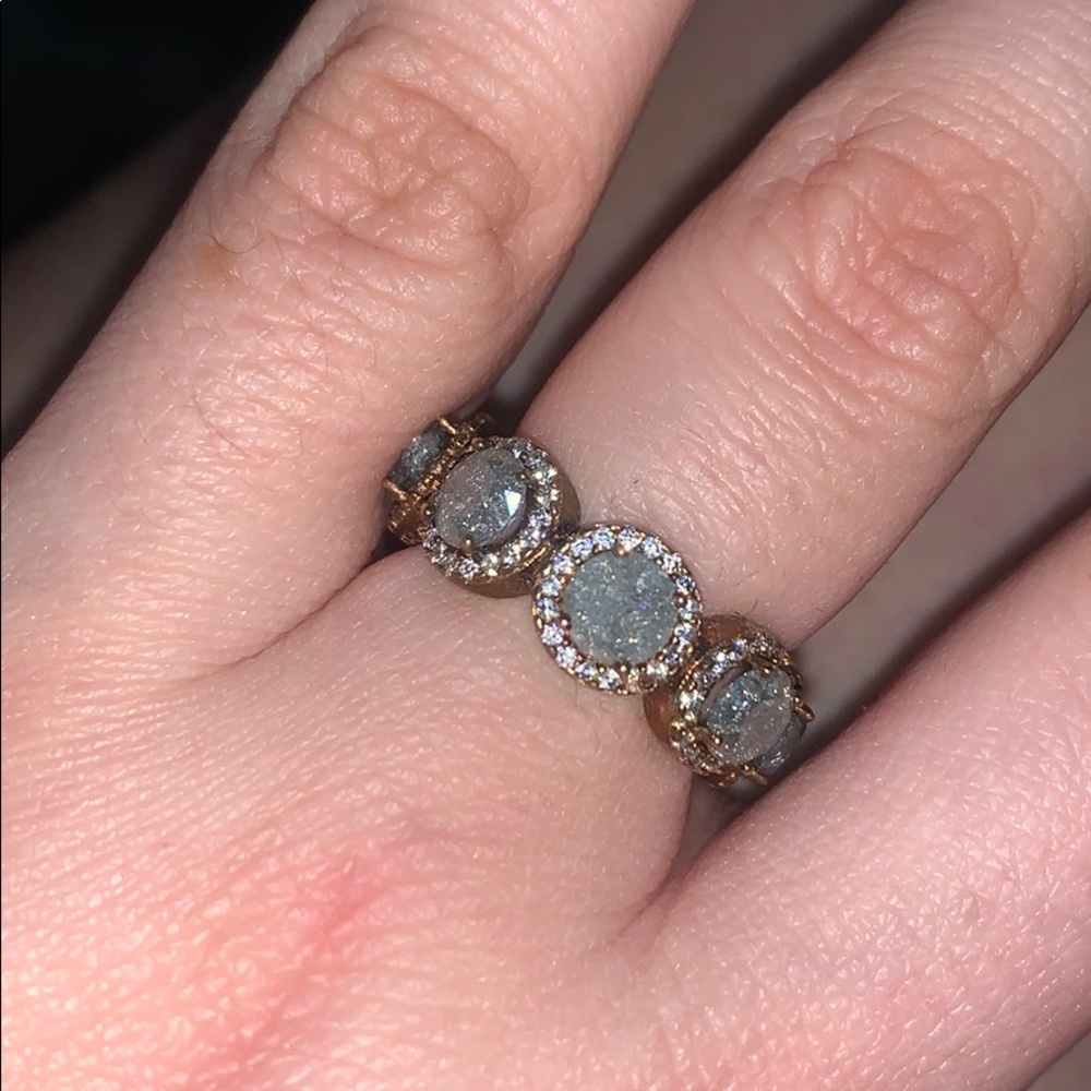 Light green and cz infinity ring